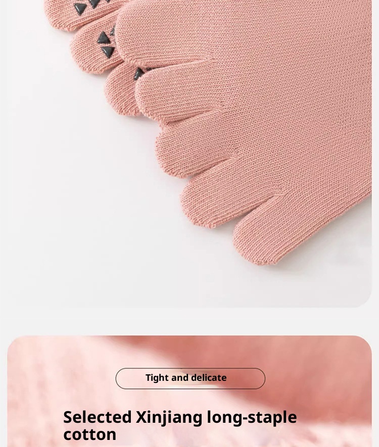 001 Five-Finger Yoga Non-Slip Profeional Women Mid-Calf Pilate Indoor Beginner Training Fitne Sport Toe Separator_voghion.com