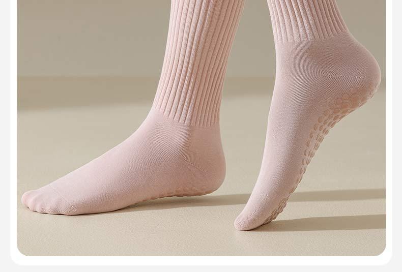 Chaussettes longues mi-mollet en coton antidérapant pour femme, idéales pour le sport, le fitness, le yoga et le pilates, automne-hiver. Pantalon requin._voghion.com