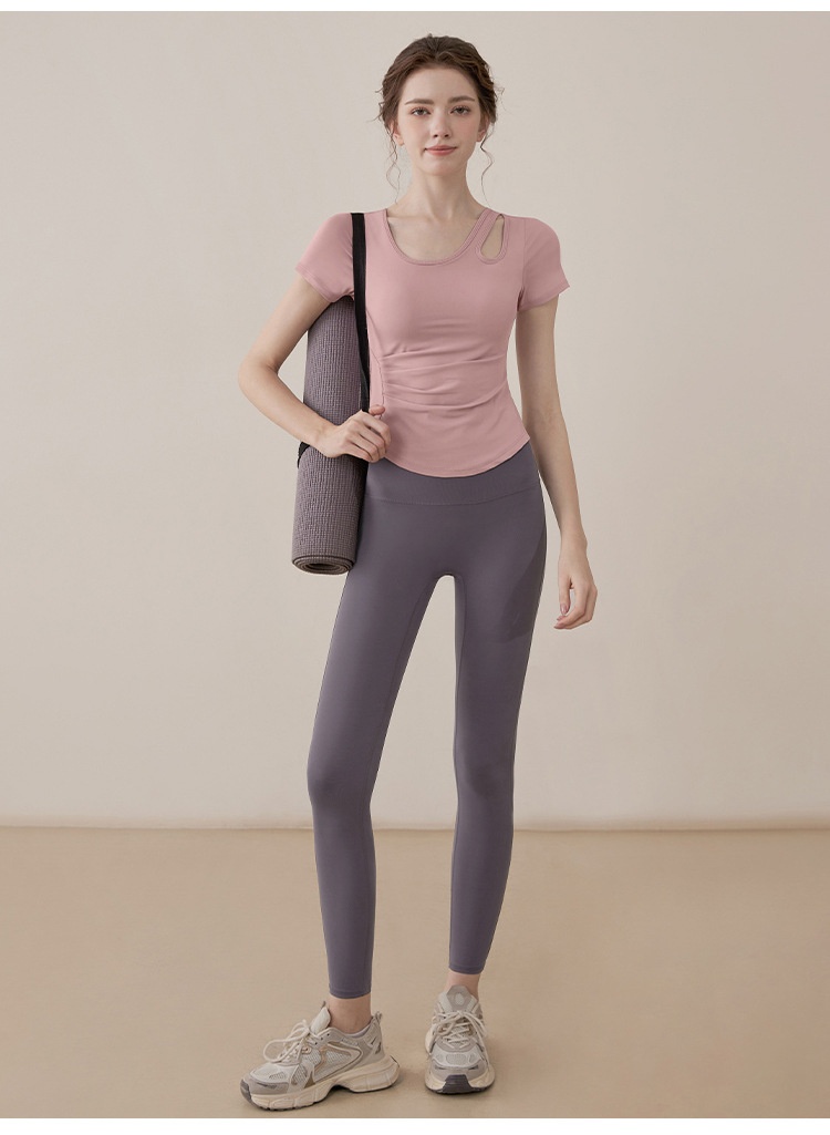 001 Training Advanced Pilates Yoga Abbigliamento fitness da donna Nuovo top sportivo a maniche corte traspirante e confortevole_voghion.com