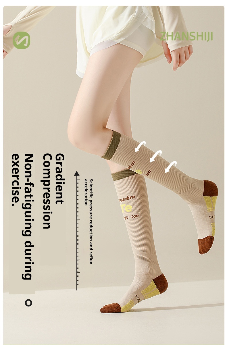 001 001 Per donne Sport Fitness professionale Corsa Corda per saltare Energia muscolare Compressione metà polpaccio Yoga Calzini dimagranti per le gambe_voghion.com