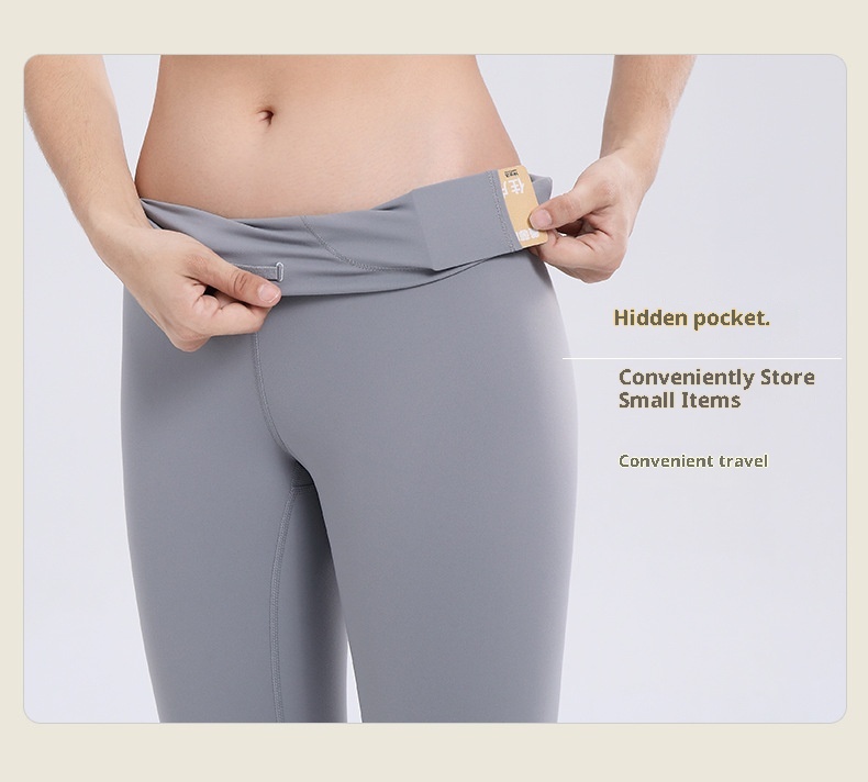001 Wunder Train Drawstring Nine-point Naked Feel Breathable Double-sided Brushed Long Tummy Control Hip Lift Yoga Pants_voghion.com