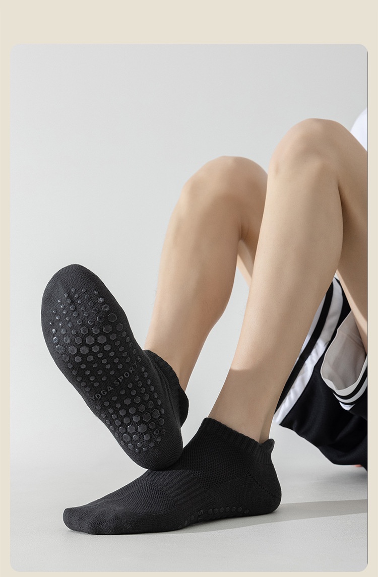 001 90% Yoga Herren Professionelle Anti-Rutsch Pilates Nahtlose Fitness Laufsocken aus reiner Baumwolle_voghion.com