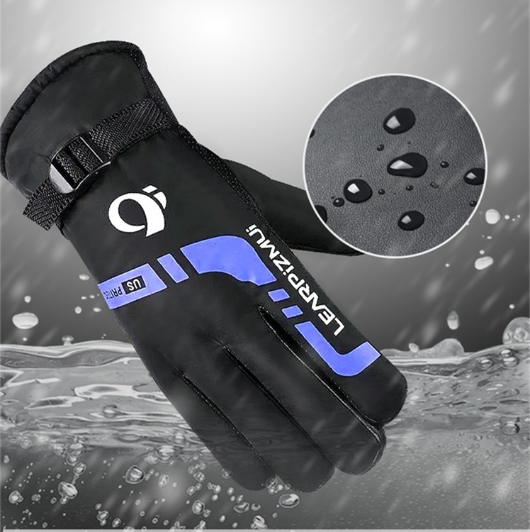 Guanti caldi ActiveGo con fodera in pile, spessi per l'inverno, da uomo, per ciclismo, all'aperto, antifreddo, grandi, da sci e moto, in cotone_voghion.com