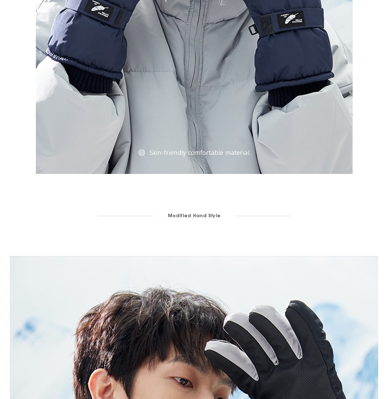 ActiveGo Herren Ski- und Radhandschuhe, kältebeständig, fleecegefüttert, dick und warm, aus Baumwolle, für Outdoor-Aktivitäten im Winter_voghion.com