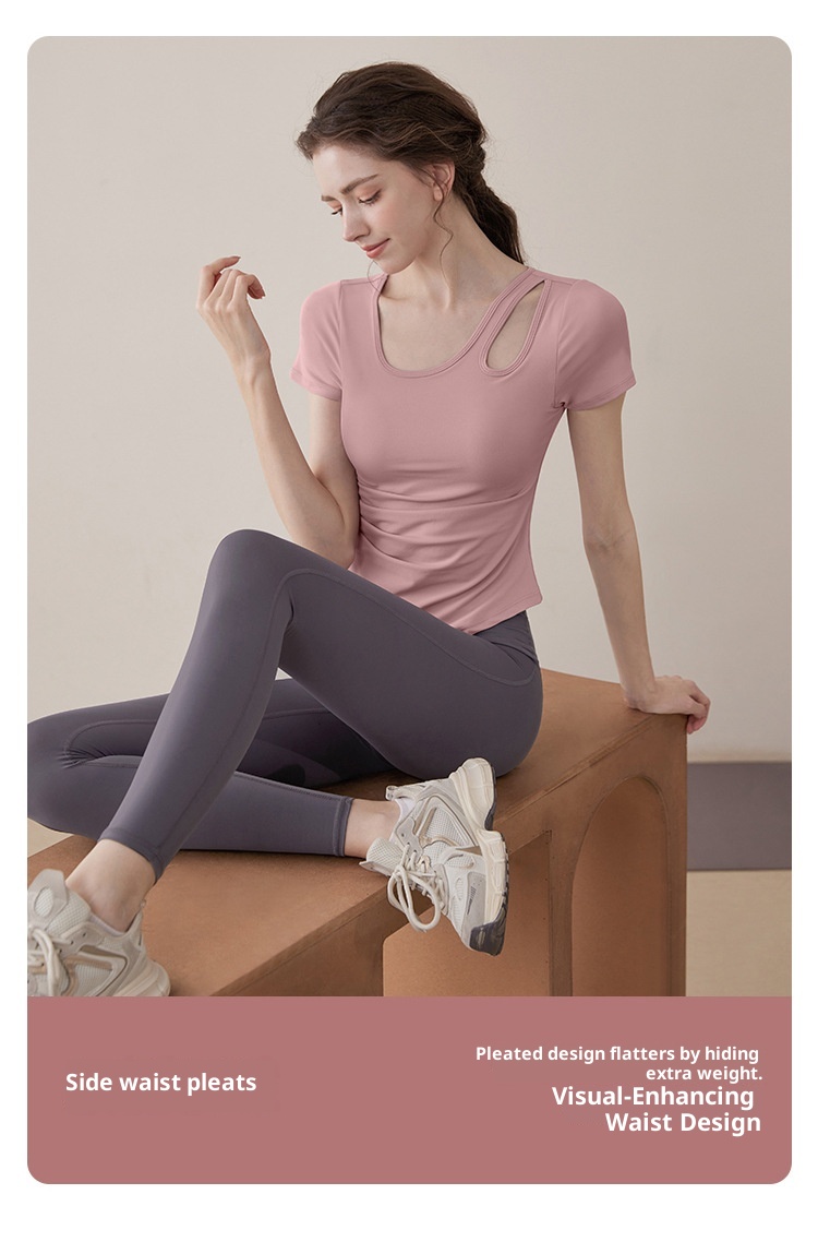 001 Training Advanced Pilates Yoga Abbigliamento fitness da donna Nuovo top sportivo a maniche corte traspirante e confortevole_voghion.com