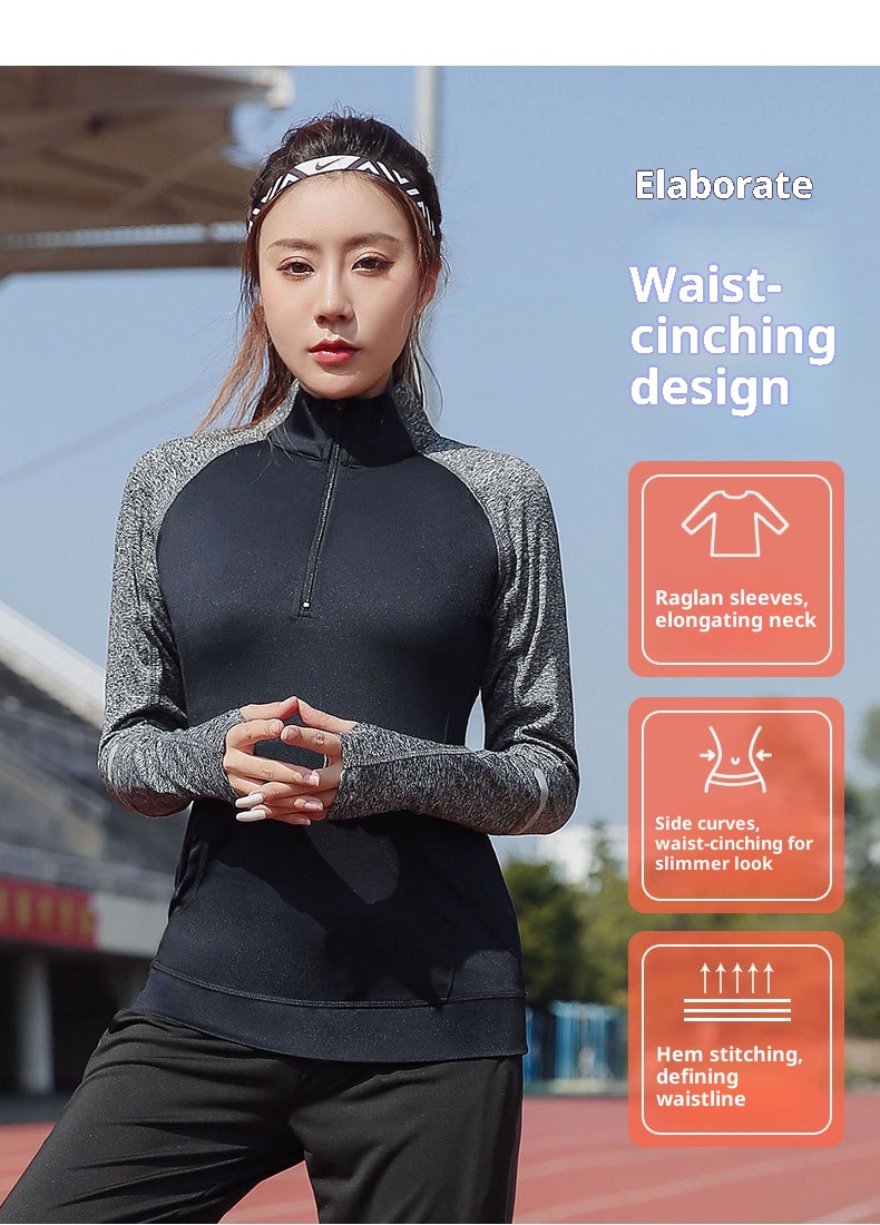 001 Top sportivo taglie forti per donne formose 100 kg Abbigliamento fitness da corsa da donna Autunno leggermente coprente Asciugatura rapida_voghion.com