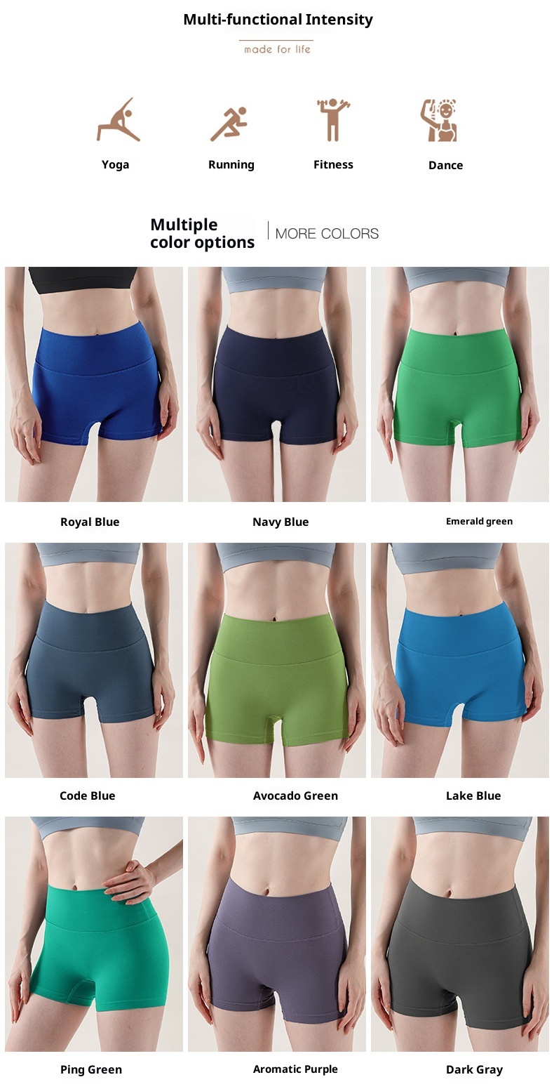 001 New European And American Style Sports Shorts For Women Summer High Waist Tight Lift Peach Hip Fitness Yoga_voghion.com