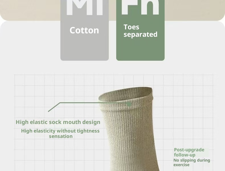 Chaussettes de yoga et de sport antidérapantes à cinq orteils, mi-mollet, pour le Pilates au sol, automne-hiver, avec séparation des orteils, style Zhuji, à clipser._voghion.com