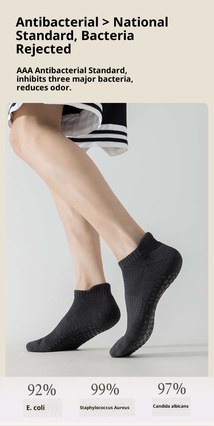 001 90% Yoga Herren Professionelle Anti-Rutsch Pilates Nahtlose Fitness Laufsocken aus reiner Baumwolle_voghion.com