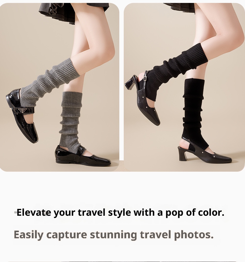 001 Calzini in pile autunno inverno coppia con pantaloni da yoga versatili da donna calzini dritti snellenti senza piede coprigambe lavorati a maglia_voghion.com