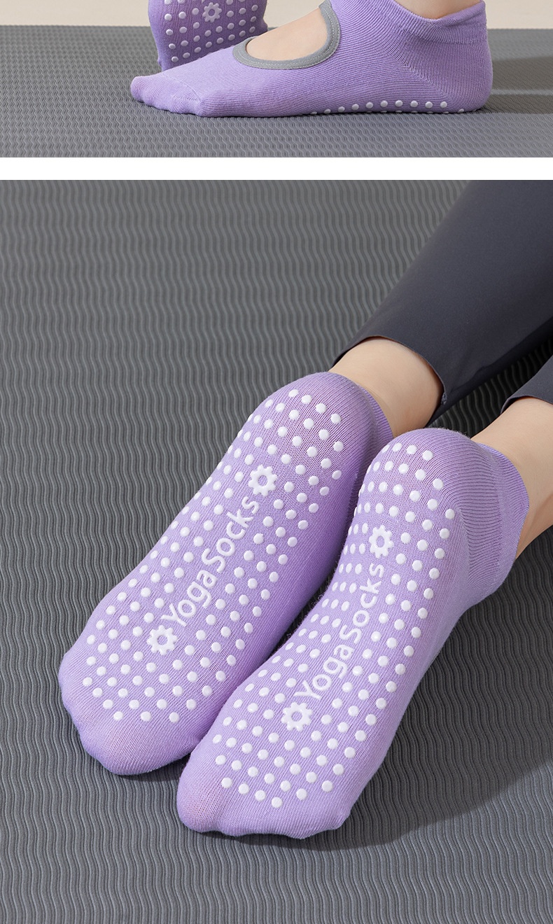 001 Professional Indoor Fitness Yoga Pilates Silicone Non-Slip Socks For Women Hollow Out Backless Breathable_voghion.com