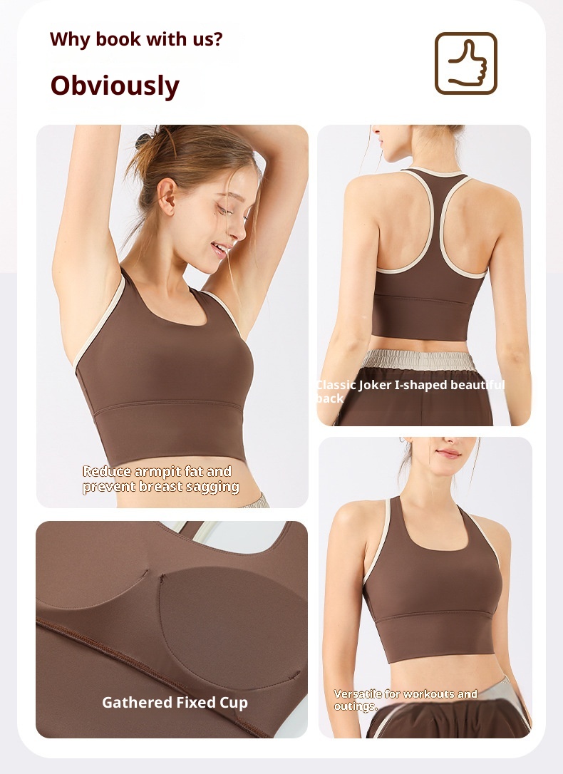 001 Sports Bra Women, Shockproof Fixed Cup Top, Fitness Shirt, Running Quick-Dry Red Bra, Yoga Vest For Spring_voghion.com