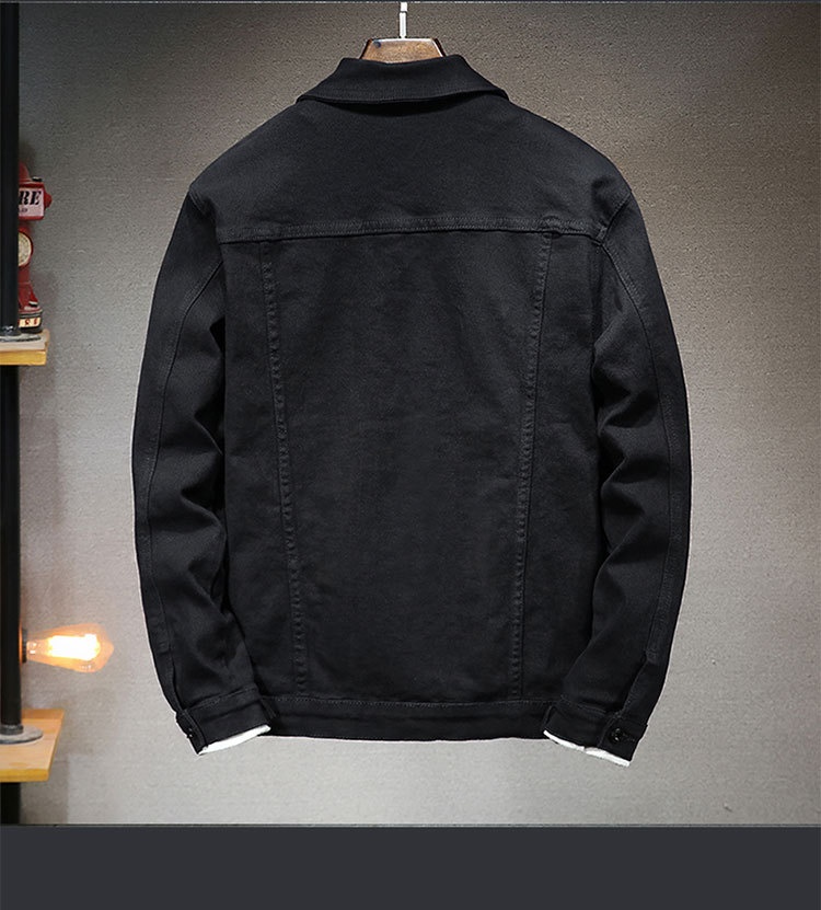 Chaqueta elástica ActiveGo 2025 para hombre, color negro, elegante, estilo europeo y americano, de mezclilla sencilla para primavera y otoño._voghion.com