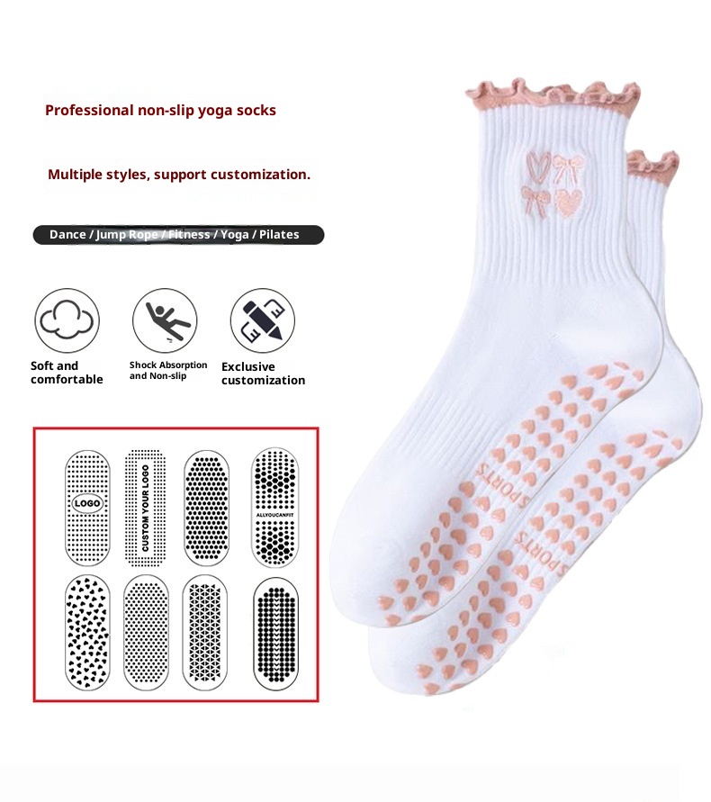 Chaussettes de sport au sol à cinq orteils, antidérapantes et confortables, style professionnel, pour le yoga et le Pilates (modèle 001), avec pantalon requin mi-mollet._voghion.com