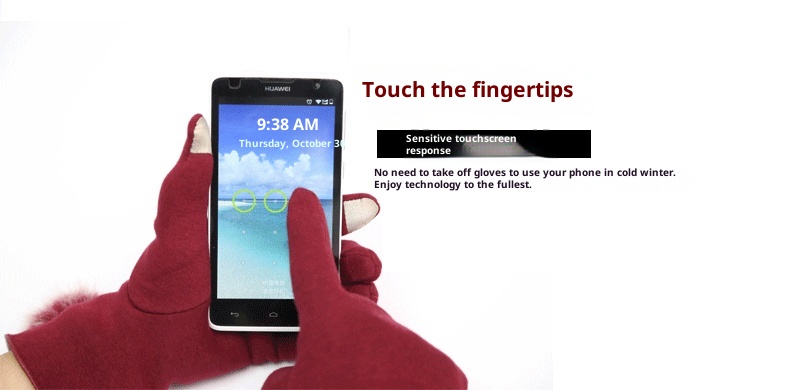 ActiveGo Winter Koreaanse versie Fleece-gevoerde warme, niet-vallende fleece dames outdoor ski- en elektrische fietshandschoenen met touchscreen_voghion.com