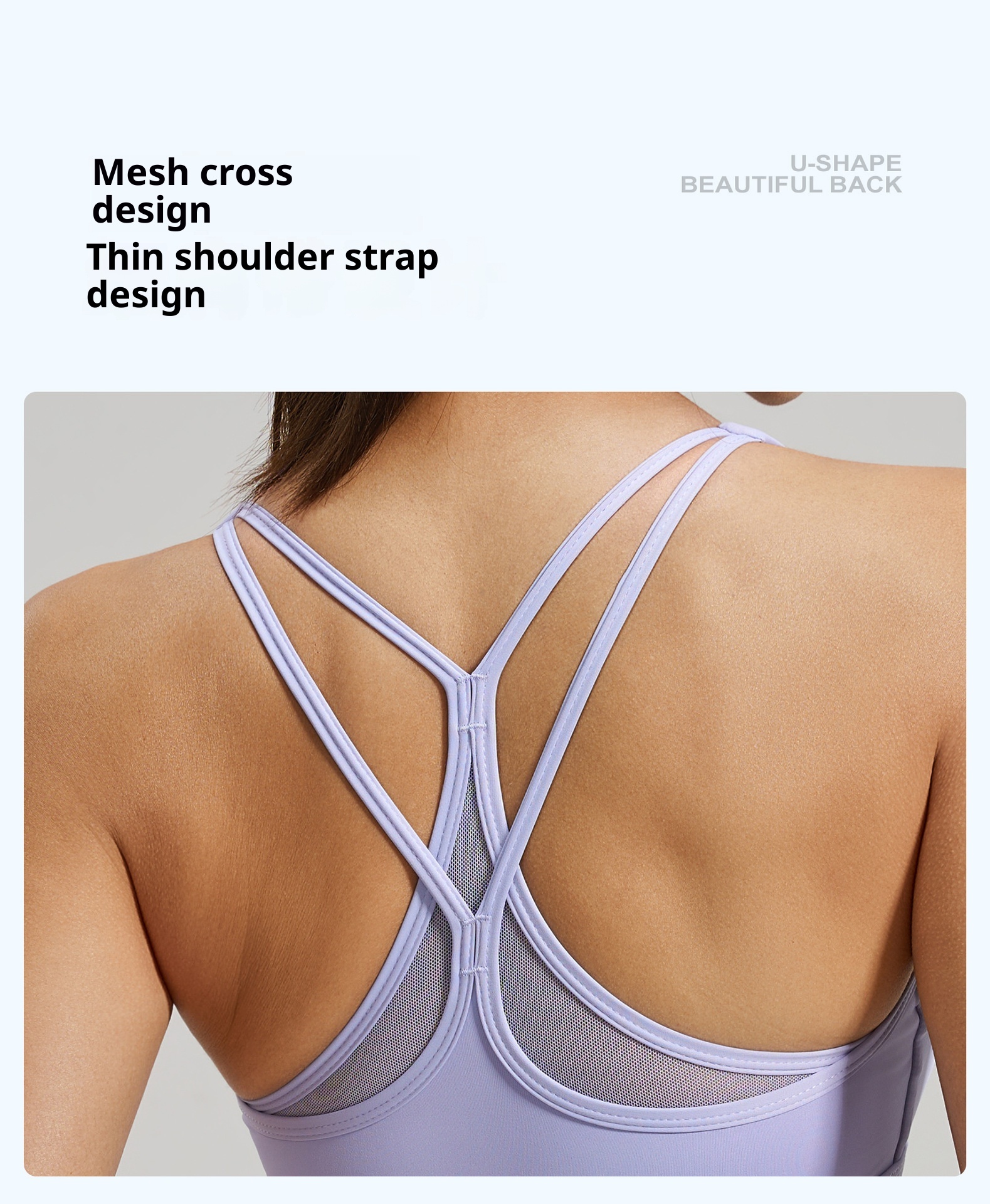 001 Juyitang Mesh Cross Sports Bra Beautiful Back Top High-Strength Shockproof Yoga Fitness Underwear For Women_voghion.com