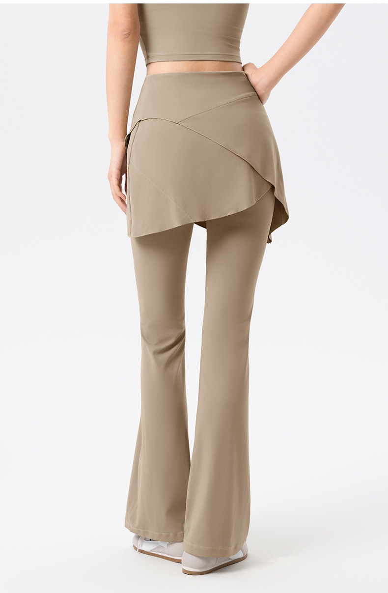 Ensemble deux pièces 001 pour femme : jupe évasée taille haute amincissante pour le sport en extérieur, le fitness, le Pilates et le yoga._voghion.com