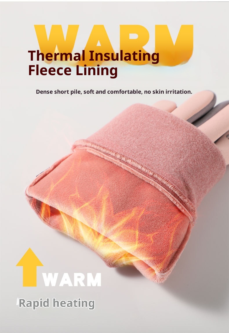 Gants d'extérieur chauds ActiveGo pour hommes et femmes, coupe-vent, imperméables, d'hiver, en velours antidérapant et tactile pour la moto_voghion.com