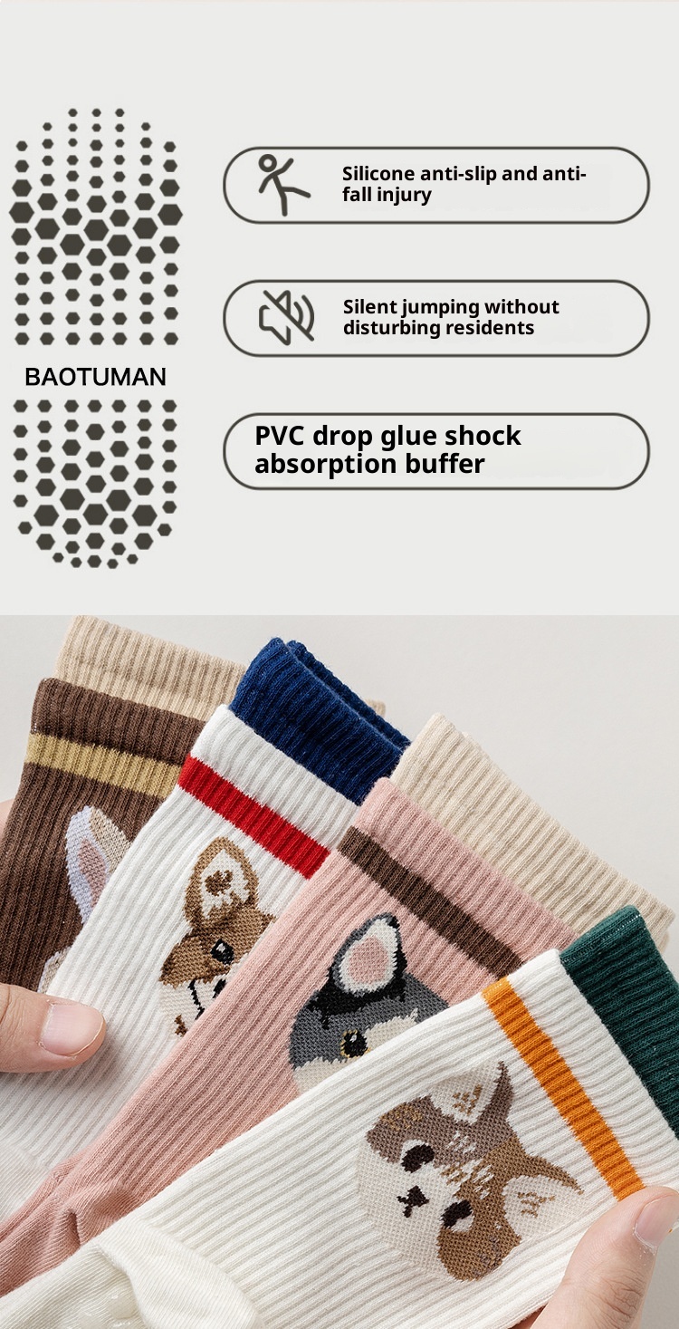 001 Kadınlar İçin Yoga Beş Parmaklı Sevimli Orta Baldır Fitness Dans Öğrencisi Silikon Kaymaz Nefes Alabilir Çoraplar_voghion.com