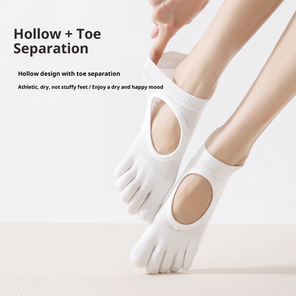 001 Manufacturer New Product Wholesale Autumn Winter Yoga Professional Non-Slip Open Five-Toe Bodhi Split Toe Floor Socks_voghion.com