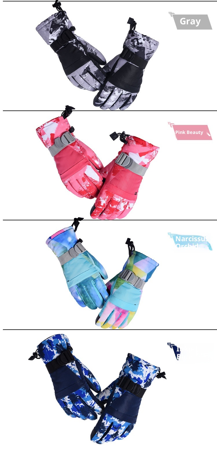 ActiveGo Parent-Child Winter Warm Ski Gloves Waterproof Cold-Proof Fleece-Lined Thickened Touchscreen Outdoor Hiking Cycling_voghion.com