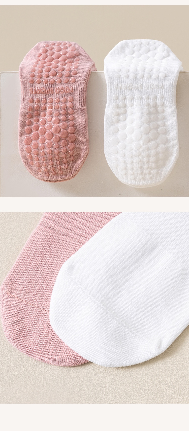 Chaussettes de sport mi-mollet en silicone antidérapant 001 pour femmes, idéales pour le yoga, le fitness au sol et le Pilates. Modèle long et polyvalent pour femmes._voghion.com