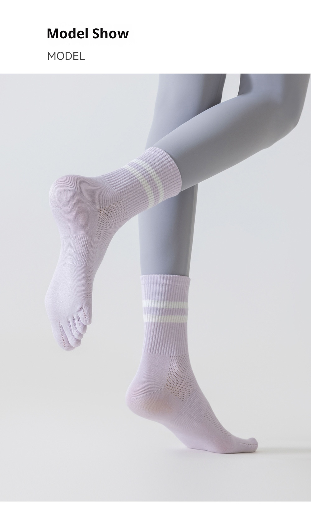 001 Yoga For Women, Sweat-Absorbent, Breathable, Finger-Separated High Elasticity, Mesh Five-Toe Socks, Non-Slip Fitness_voghion.com