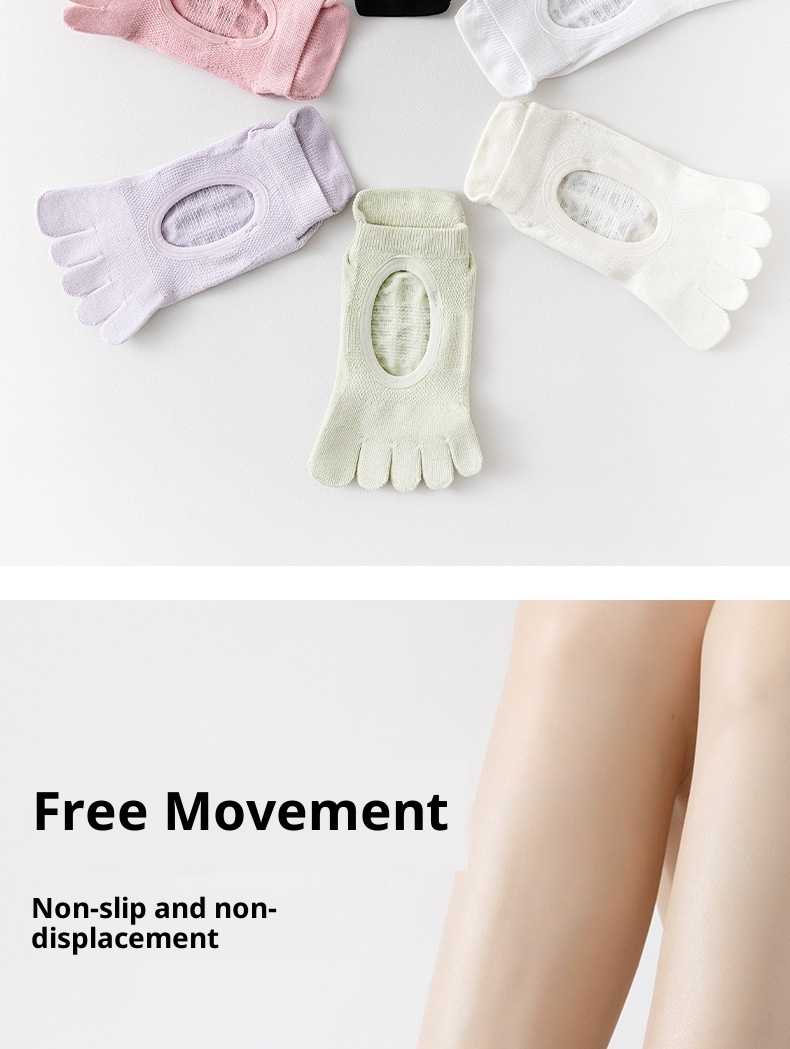 001 Manufacturer New Product Wholesale Autumn Winter Yoga Professional Non-Slip Open Five-Toe Bodhi Split Toe Floor Socks_voghion.com