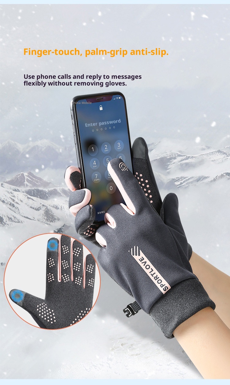 Gants chauds de sports d'hiver ActiveGo pour hommes et femmes, imperméables, doublés polaire, coupe-vent, résistants au froid, pour couples à cheval._voghion.com
