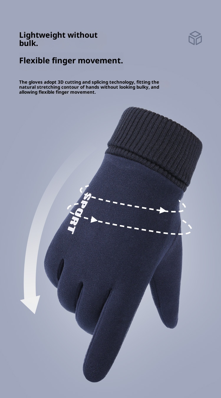 Gants de sport ActiveGo Cross-Border Winter Thermal pour femmes et couples, coupe-vent, imperméables et épais, pour le ski et les activités de plein air (vente en gros)._voghion.com