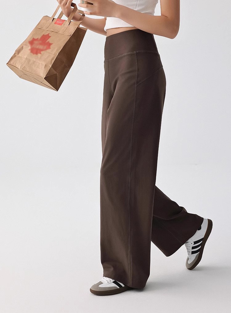 001 Loose Breathable Straight-Leg Draped Spor For Women High Waist Slimming Pilates Running Training Yoga Fitness Long_voghion.com