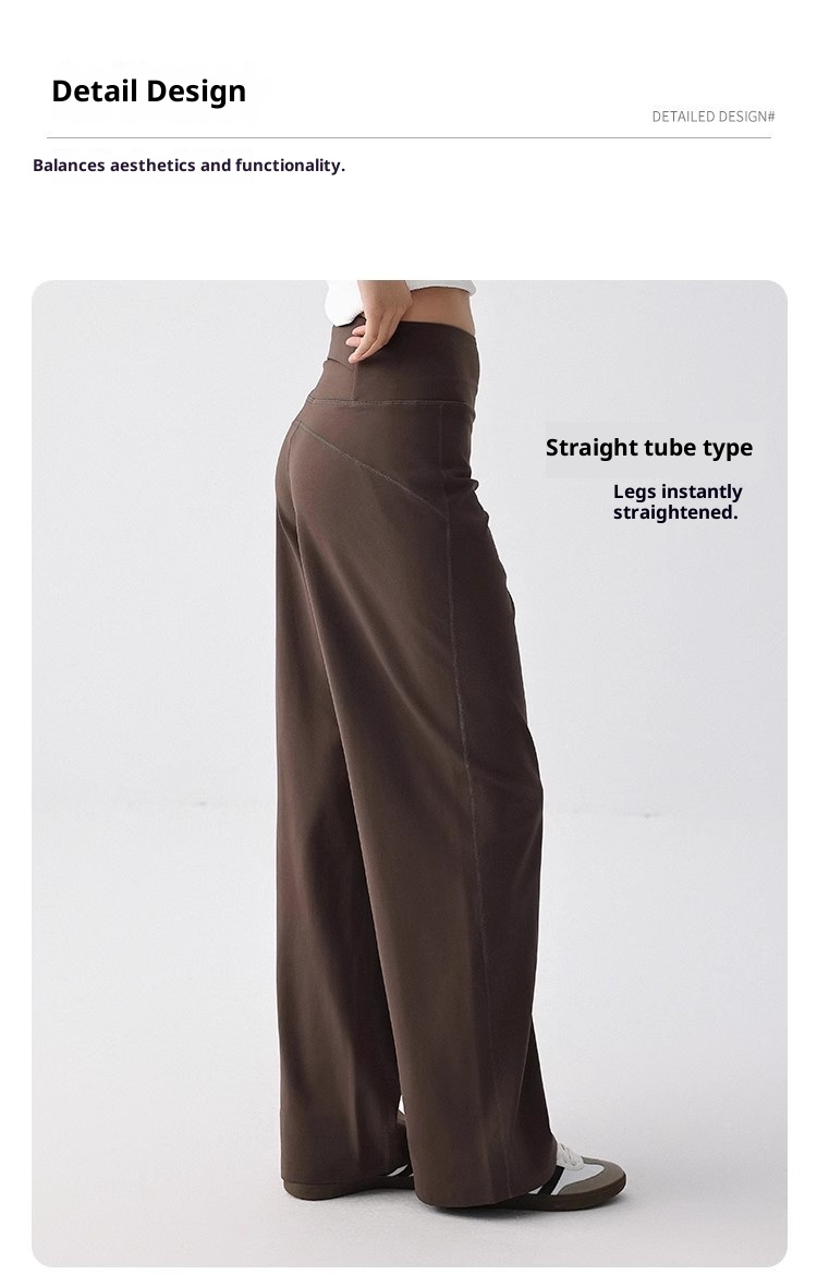 001 Loose Breathable Straight-Leg Draped Spor For Women High Waist Slimming Pilates Running Training Yoga Fitness Long_voghion.com