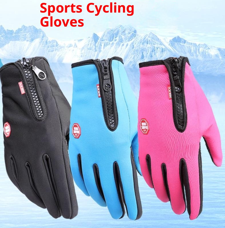 ActiveGo Autumn Winter Touch Screen Riding Men Women Fleece Outdoor Skiing Warm Waterproof Zipper Gloves_voghion.com