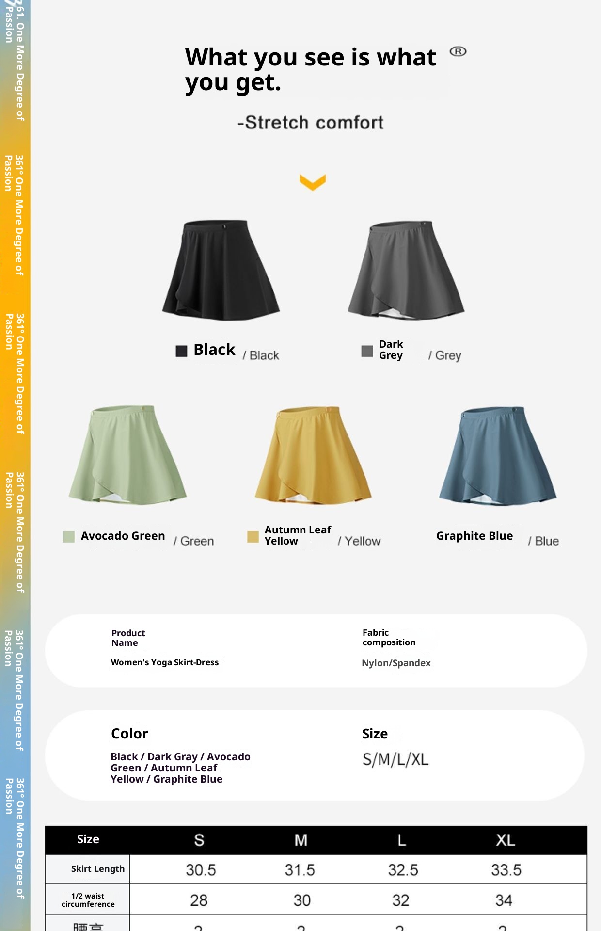 001 361 Gonna esterna anti-imbarazzo per il fitness, in un unico pezzo, per lo yoga, per le donne_voghion.com