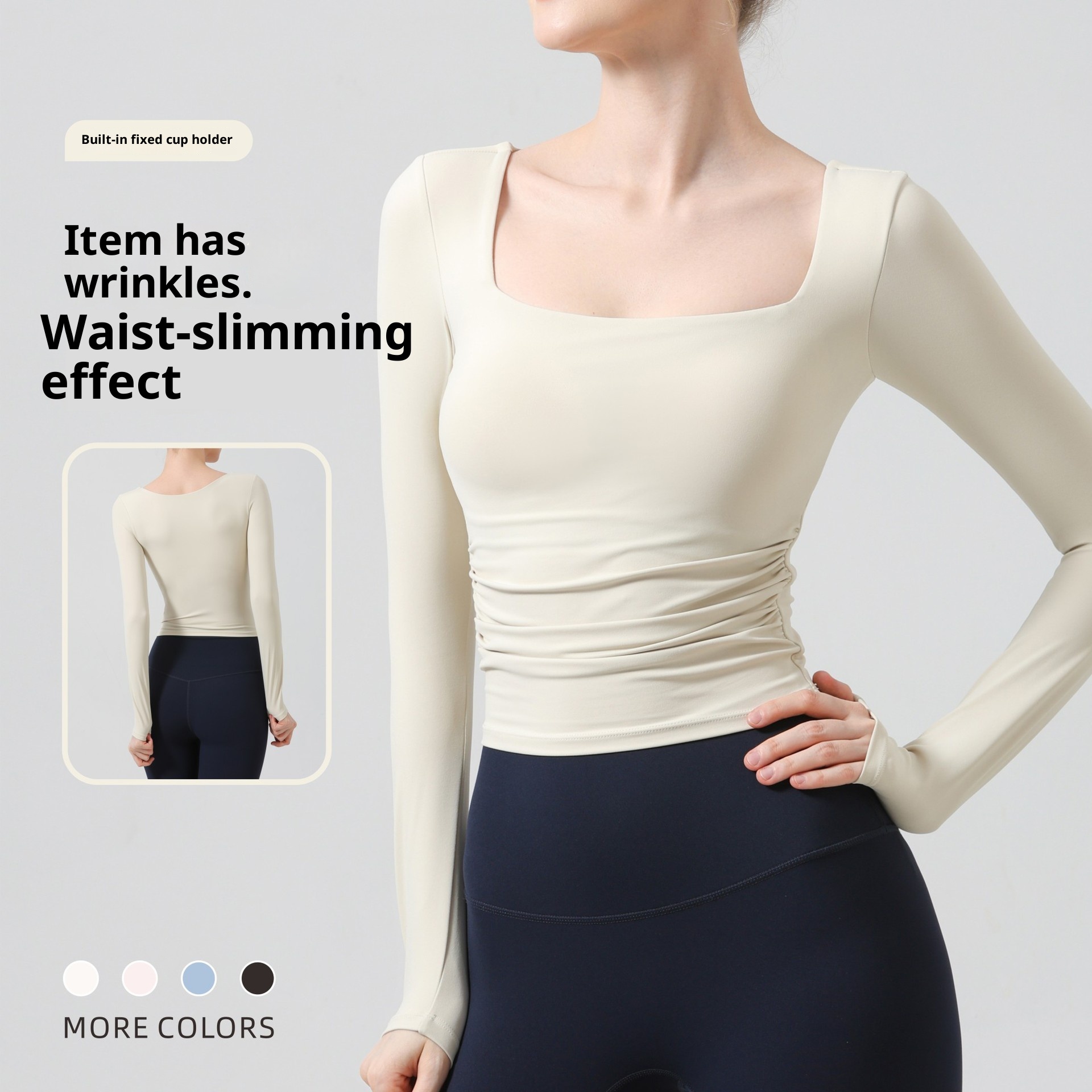 001 With Chest Pad Nude Yoga Women Long Sleeve T-shirt Slimming Fitness Top Sports Workout Clothes Pilates Training Wear_voghion.com