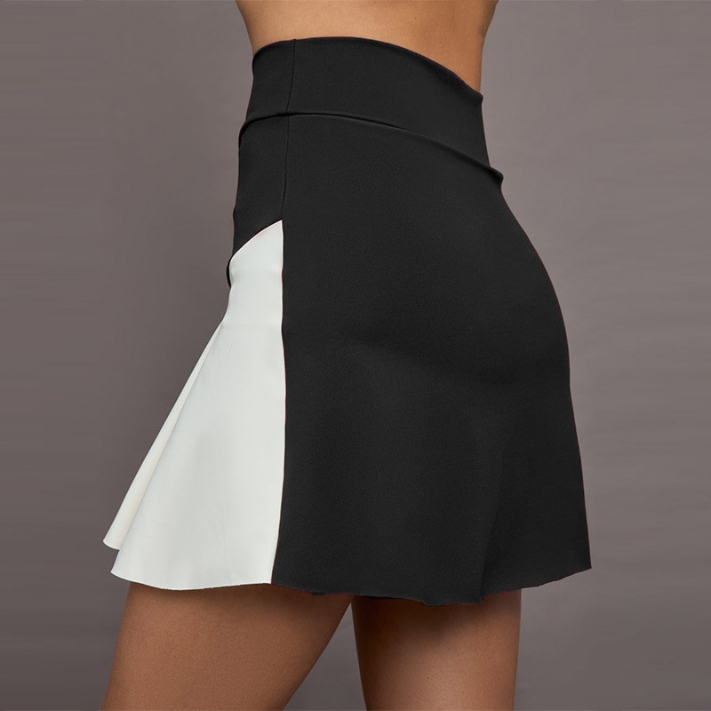 001 Najlepiej sprzedający się zestaw do jogi dla kobiet z bluzką w blokach kolorów i spódniczką do golfa i tenisa, oddychającą i antypoślizgową_voghion.com