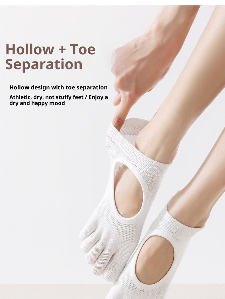 001 Manufacturer New Product Wholesale Autumn Winter Yoga Professional Non-Slip Open Five-Toe Bodhi Split Toe Floor Socks_voghion.com