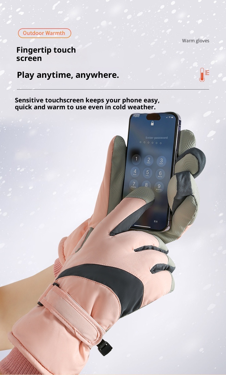 Guanti da sci ActiveGo per uomo e donna, per coppie, invernali, in caldo cotone, spessi, per bici elettrica, antivento, impermeabili, per esterni_voghion.com