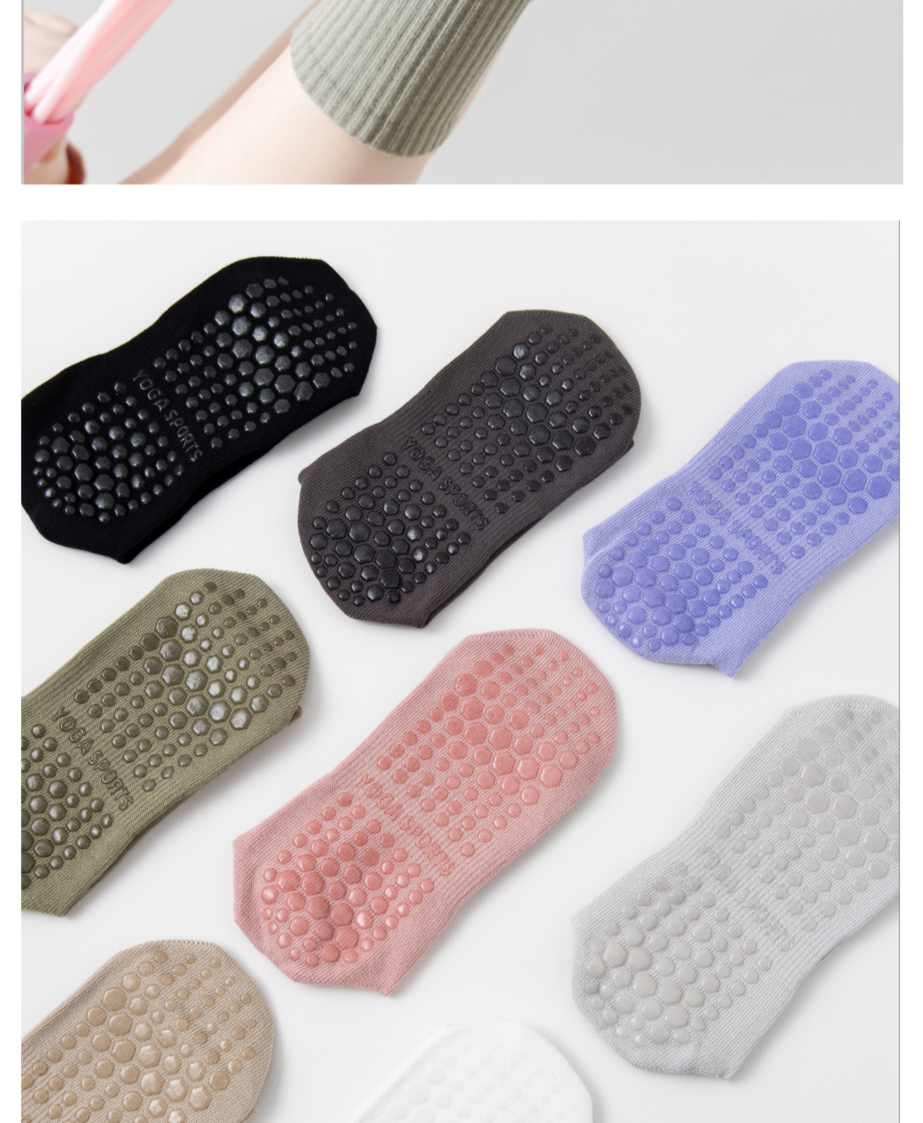 Chaussettes de yoga professionnelles pour femmes, automne et hiver, en silicone antidérapant, idéales pour le sport, le fitness, la danse et le Pilates._voghion.com