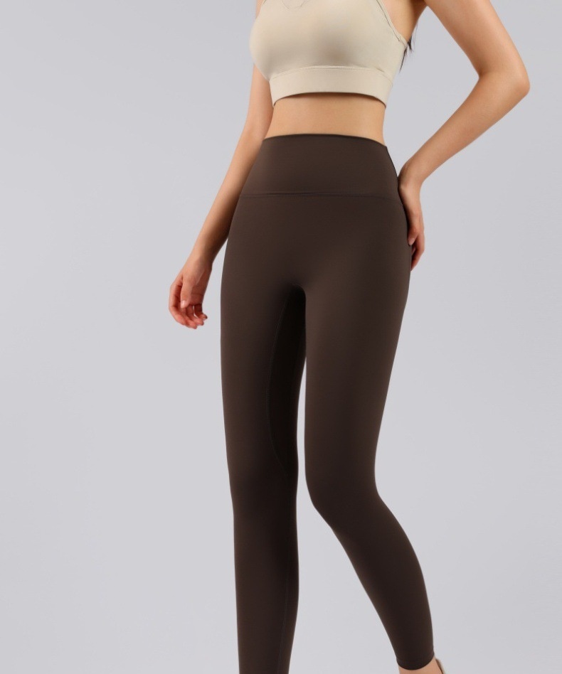 001 Lulu High Waist Peach Hip Seamless Yoga Quick-Dry Outdoor Tight-Fitting Hip-Lifting Tummy Control Running Pants_voghion.com