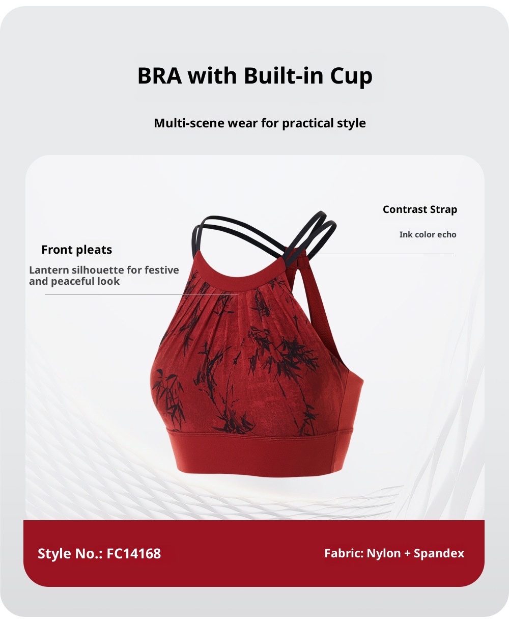 001 2025 New Year Festive Red Yoga Outfit Chinese Style Design Fashion Color-Block Halter Neck Beautiful Back Wide-Leg_voghion.com