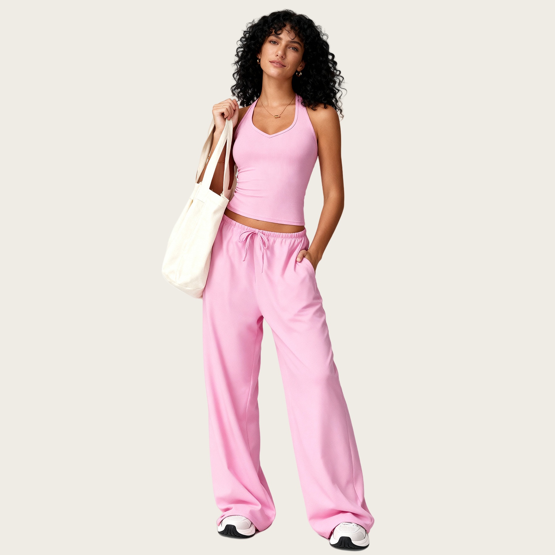 001 European And American Cross-Border Vest Flared Pants Yoga Quick-Dry Beautiful Back Strap Sports Set Casual Running_voghion.com