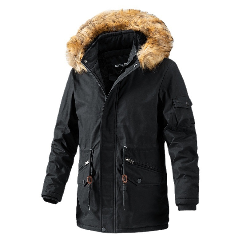 ActiveGo ActiveGo Autunno Inverno Transfrontaliero Europeo Americano Lungo Lavato Foderato in Pile Casual Cappotto Commercio Estero Giacca da Uomo All'ingrosso_voghion.com