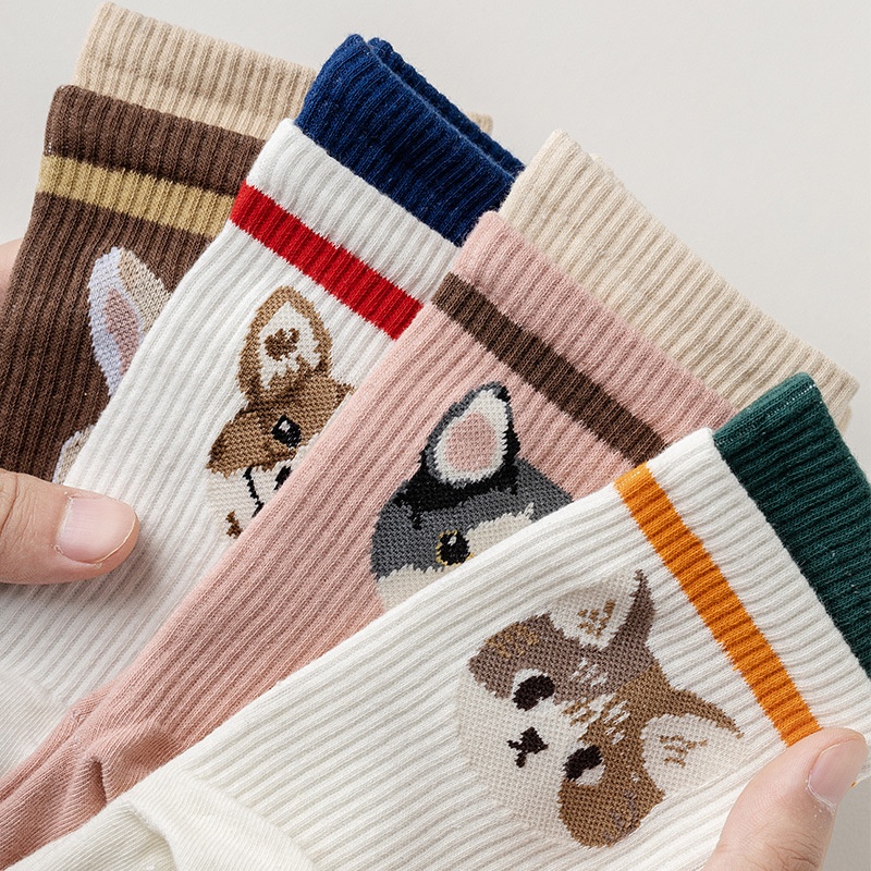 001 Kadınlar İçin Yoga Beş Parmaklı Sevimli Orta Baldır Fitness Dans Öğrencisi Silikon Kaymaz Nefes Alabilir Çoraplar_voghion.com