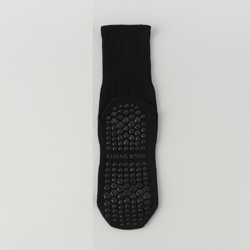 Chaussettes de yoga pour femmes, en coton, mi-mollet, idéales pour l'été, le fitness, la danse et le Pilates. Antidérapantes et sans coutures, elles sont parfaites pour le sport et le sol._voghion.com