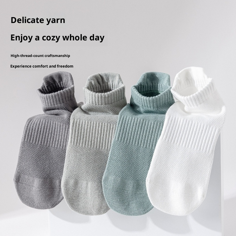 001 Yoga Men Professional Non-Slip Pilates Seamless Short Running Solid Color Cotton Yarn Sports Floor Socks_voghion.com