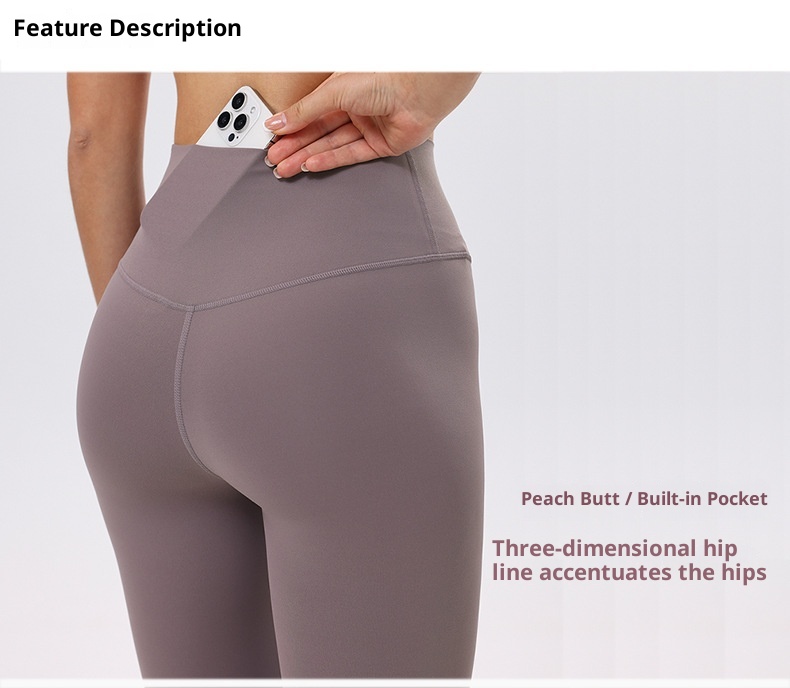 001 Nude Feel Yoga For Women With Pockets, High Waist, Tummy Control, Butt Lift, Slimming Fitness Pants, Pilates No_voghion.com