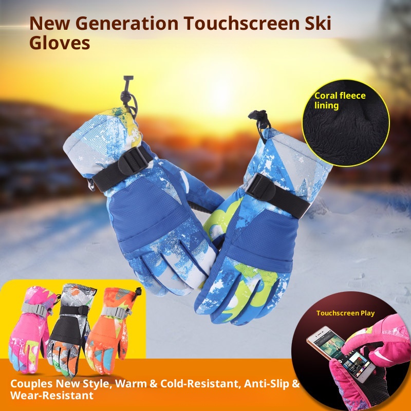 ActiveGo Parent-Child Winter Warm Ski Gloves Waterproof Cold-Proof Fleece-Lined Thickened Touchscreen Outdoor Hiking Cycling_voghion.com