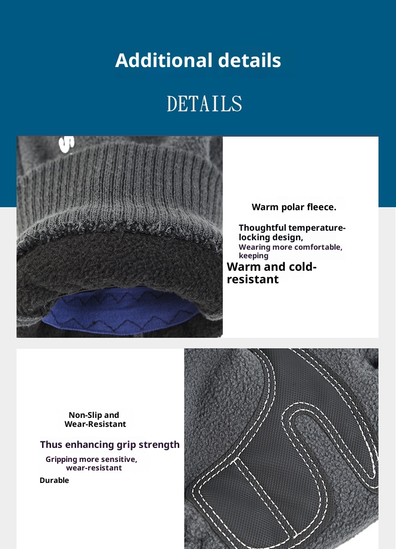 ActiveGo Men's Winter Gloves Fleece Lined Warm Cold-Resistant Touchscreen Thickened Outdoor Student Ccling Sports Skiing_voghion.com