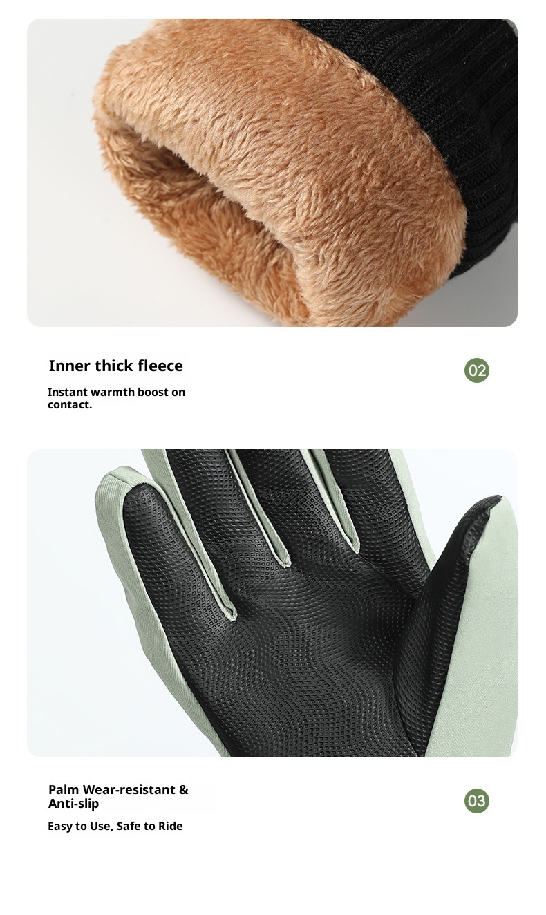 ActiveGo Women's Ski Gloves Cycling Mountaineering Cold-Proof Warm Fleece Thickened Touchscreen Waterproof Men's Snow Play Winter_voghion.com
